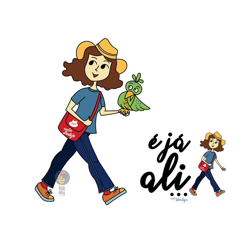 Ilustração para capa e mascote do projecto ExplorAlentejo