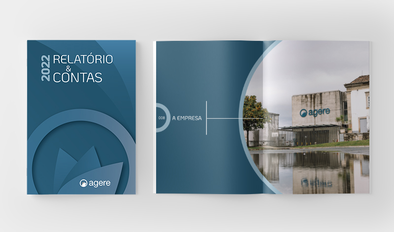 Design e paginação do Relatório & Contas da Agere, 2022
