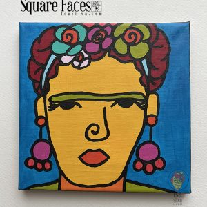 Square Faces - Frida - Pintura em tela