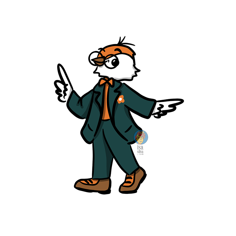 Ilustração de mascote Professor Latino