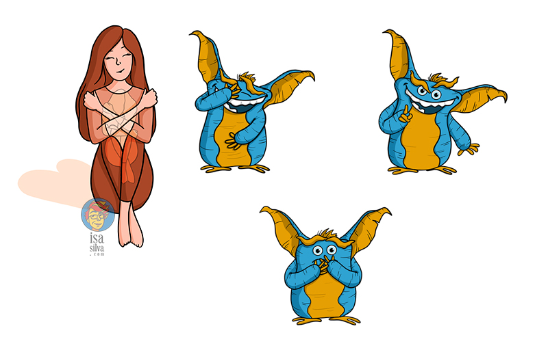 Ilustrações e mascote para o projecto da Mónica Monteiro