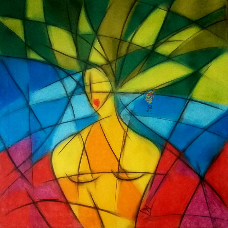 Tela em pastel - Árvore Mulher