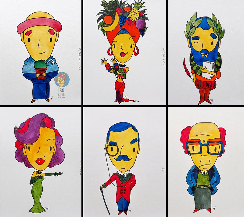 Ilustrações para Postais